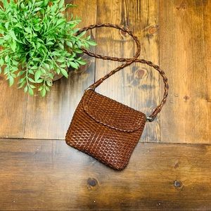 Talbots woven brown leather bag